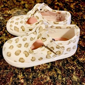 Keds Little Kid's Champion Leopard Toe Cap T-Strap.